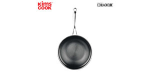 Chảo Blackcube inox 3 lớp đáy từ chống dính Kims Cook - 28cm, nắp kính