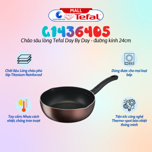 Chảo chiên sâu lòng Tefal Day By Day G1436405 - 24cm