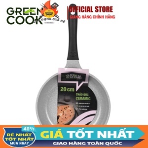 Chảo đúc đáy từ chống dính men đá ceramic 20 cm Green Cook GCP03-20IHP