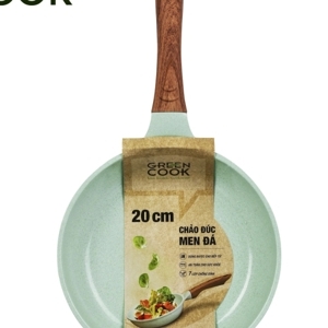 Chảo đúc đáy từ chống dính men đá ceramic xanh ngọc 20 cm Green Cook GCP06-20IH