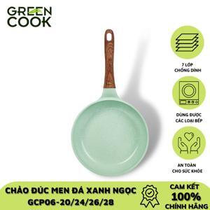 Chảo đúc đáy từ chống dính men đá ceramic xanh ngọc 26 cm Green Cook GCP06-26IH