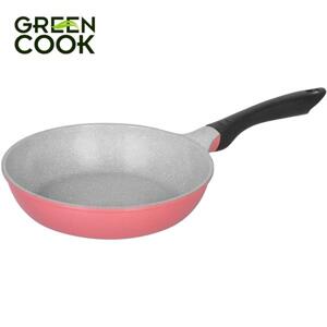 Chảo đúc đáy từ chống dính men đá ceramic màu hồng 26 cm Green Cook GCP03-26IHP công nghệ Hàn Quốc