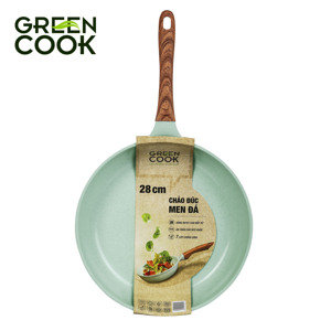 Chảo đúc đáy từ chống dính men đá ceramic 28 cm Green Cook GCP06-28IH