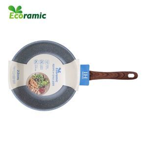 Chảo đúc sâu lòng Ecoramic - 22cm, dùng được tất cả các bếp, kể cả bếp từ