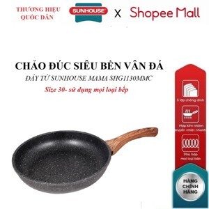 Chảo đúc Sunhouse Mama SHG1130MMC - vân đá, đáy từ
