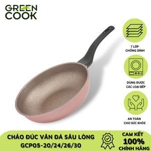 Chảo đúc vân đá đáy từ sâu lòng 20cm Green Cook GCP05-20IH