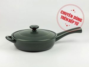 Chảo dưỡng sinh có tay cầm 27 cm (chảo từ) + nắp