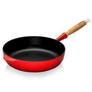 Chảo gang cán gỗ LeCreuset Bratpfanne m. Holzgriff 26cm Kirsche