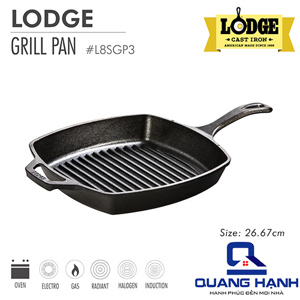 Chảo gang Lodge L8SGP3 vuông 26.7 cm