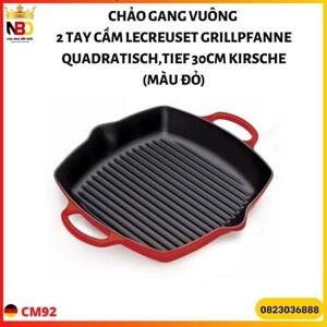 Chảo gang vuông 2 tay cầm LeCreuset Grillpfanne quadratisch tief 30cm