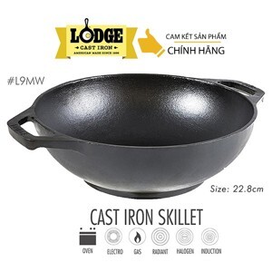 Chảo gang Wok mini Lodge L9MW - 22.8cm