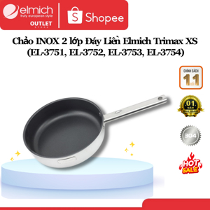 Chảo Inox 2 lớp cao cấp  đáy liền Tri-max XS EL-3754