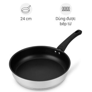 Chảo inox 3 đáy chống dính đáy từ 24cm Delites CE002-24