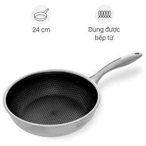 Chảo inox chống dính 24cm Fivestar Blackcube c