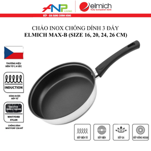 Chảo inox chống dính 3 đáy Elmich MaxB EL-3768 size 26cm