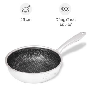 Chảo inox chống dính đáy từ 26 cm Fivestar Blackcube FPC26005