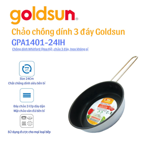 Chảo inox chống dính Goldsun GPA1401-24IH