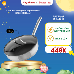 Chảo inox chống dính  Nagakawa Aki NAG2604