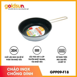 Chảo Inox đáy từ CD Goldsun GPP09-F18 18cm