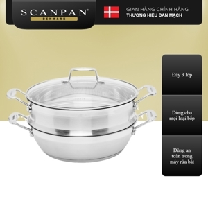 Chảo inox  kèm xửng hấp Scanpan Impact 71122810 - 28cm