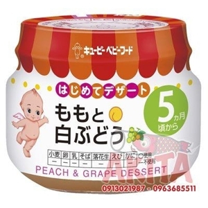 Cháo Kewpie thạch đào, nho 5 tháng (Nhật)