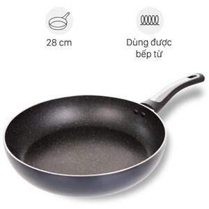 Chảo nhôm chống dính đáy từ phủ vân đá 28cm Delites CS001-28