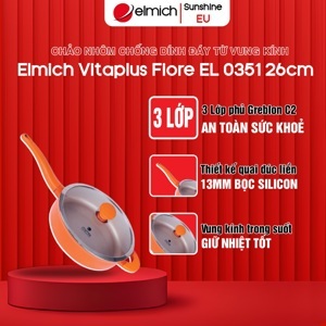 Chảo nhôm chống dính Elmich Fiore 26cm có vung kính EL 0351-2350351