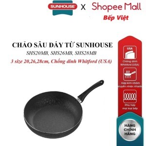 Chảo nhôm sâu chống dính đáy từ 26cm Sunhouse SHS26MB