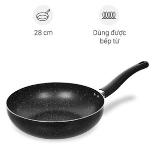 Chảo nhôm sâu chống dính vân đá đáy từ 28cm Delites CE006-28