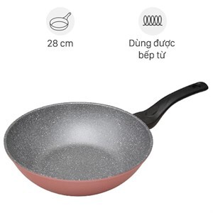 Chảo sâu nhôm chống dính vân đá đáy từ 28cm Happycook Aura AWP-28IH