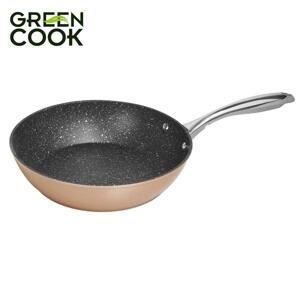 Chảo sâu vân đá hoa cương đáy từ chống dính Green Cook GCP08-28IH size 28 cm