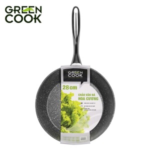 Chảo sâu vân đá hoa cương đáy từ chống dính Green Cook GCP08-28IH size 28 cm