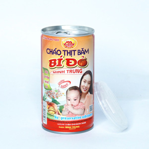 Cháo thịt băm bí đỏ Minh Trung lon 365g