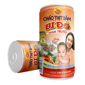 Cháo thịt băm bí đỏ Minh Trung lon 365g