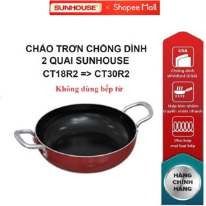 Chảo trơn chống dính 2 quai Sunhouse CT26R2