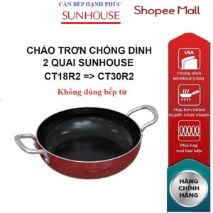 Chảo trơn chống dính 2 quai Sunhouse CT26R2
