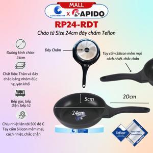Chảo từ Rapido đáy phẳng Teflon RP24-RDT