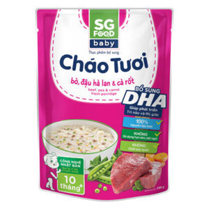 Cháo tươi baby bò đậu Hà Lan cà rốt SG Food gói 240g (trên 10 tháng)