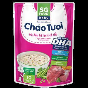 Cháo tươi baby bò đậu Hà Lan cà rốt SG Food gói 240g (trên 10 tháng)