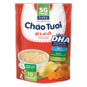 Cháo tươi Baby gà cà rốt, SG Food, 10 tháng, 240g