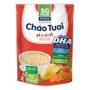 Cháo tươi Baby gà cà rốt, SG Food, 10 tháng, 240g