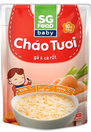 Cháo tươi Baby gà cà rốt, SG Food, 10 tháng, 240g