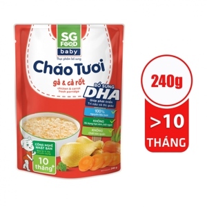 Cháo tươi Baby gà cà rốt, SG Food, 10 tháng, 240g