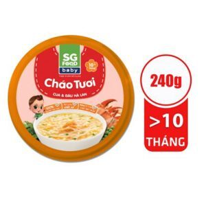Cháo tươi Baby Sài Gòn Food cua gấc & Đậu hà lan 240g