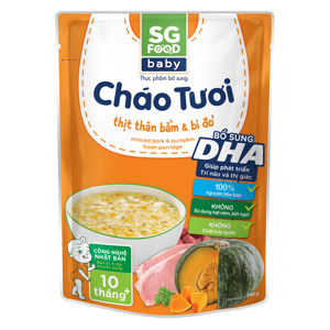 Cháo tươi baby thịt thăn bằm & bí đỏ SG Food 240g