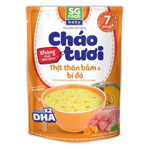 Cháo tươi baby thịt thăn bằm & bí đỏ SG Food 240g