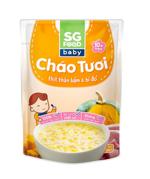 Cháo tươi baby thịt thăn bằm & bí đỏ SG Food 240g