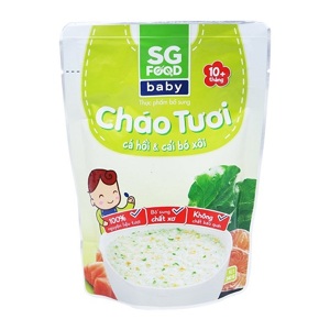 Cháo tươi cá hồi và cải bó xôi SG Food gói 240g (Trên 10 tháng)