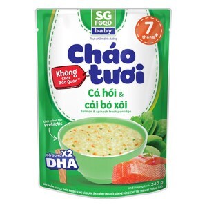 Cháo tươi cá hồi và cải bó xôi SG Food gói 240g (Trên 10 tháng)