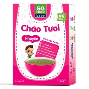 Cháo tươi nhuyễn Sài Gòn Food bò và đậu hà lan 150g (Trên 6 tháng)